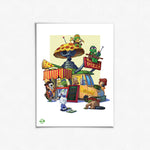PW Half Shell Pizza Print