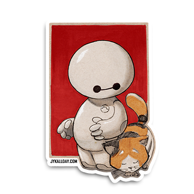Health Bot and Hairy Baby Sticker